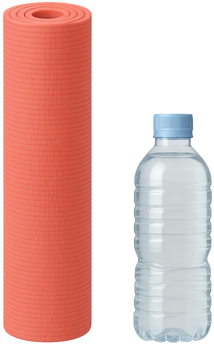 ヨガマットと飲み水